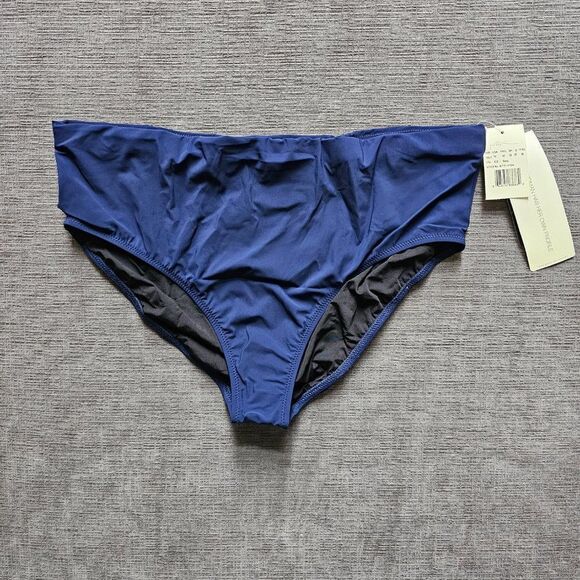 Gottex Profile By Gottex Navy Blue Tutti Frutti Mid Rise Tankini Bottom Size 14 - Picture 3 of 14